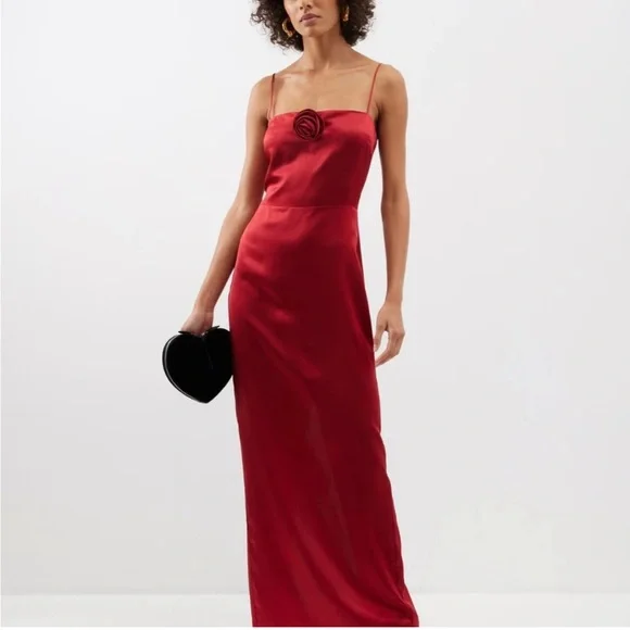Reformation | Dresses | Elegant Red Satin Evening Gown By Reformation